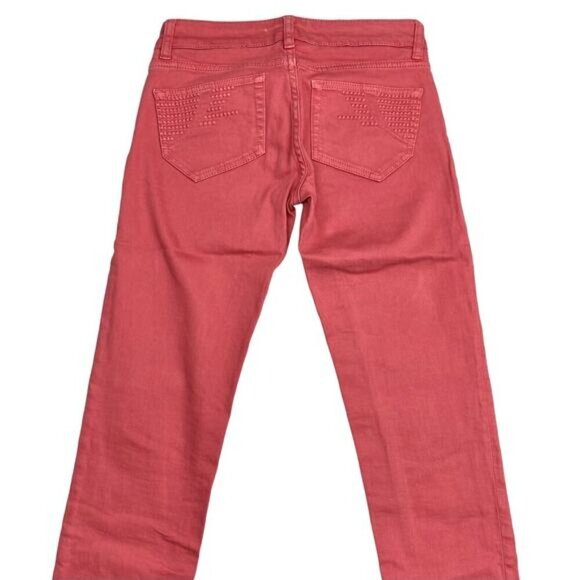 MAJE Broder Tomette Skinny Jean Sz XS Washed Red Pink - Picture 8 of 8